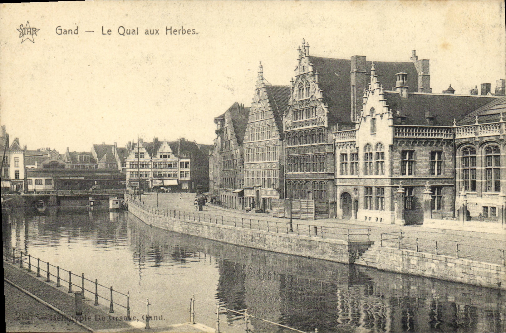 VINTAGE POSTCARD Ghent the Quay with Grasses