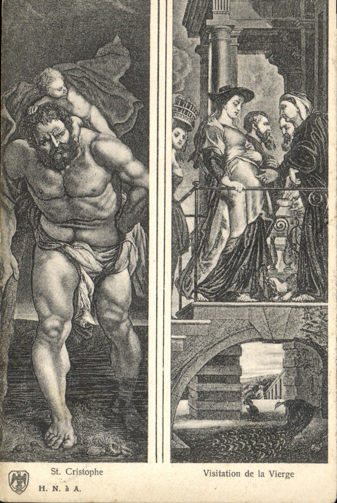 VINTAGE POSTCARD St Cristophe Visitation of the Virgin