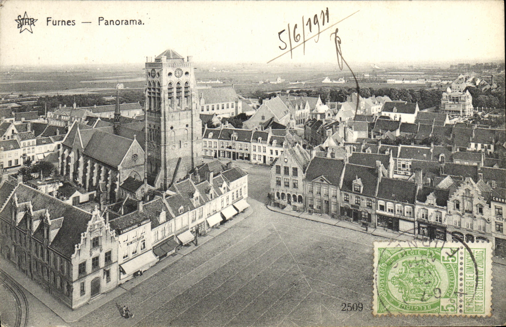 VINTAGE POSTCARD Furnes Panorama