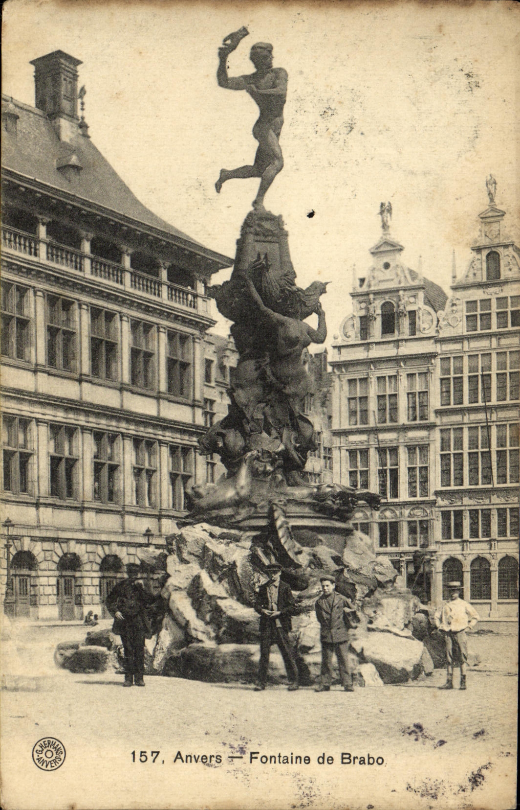 Fuente de Amberes de la POSTAL de la VENDIMIA de Brabo