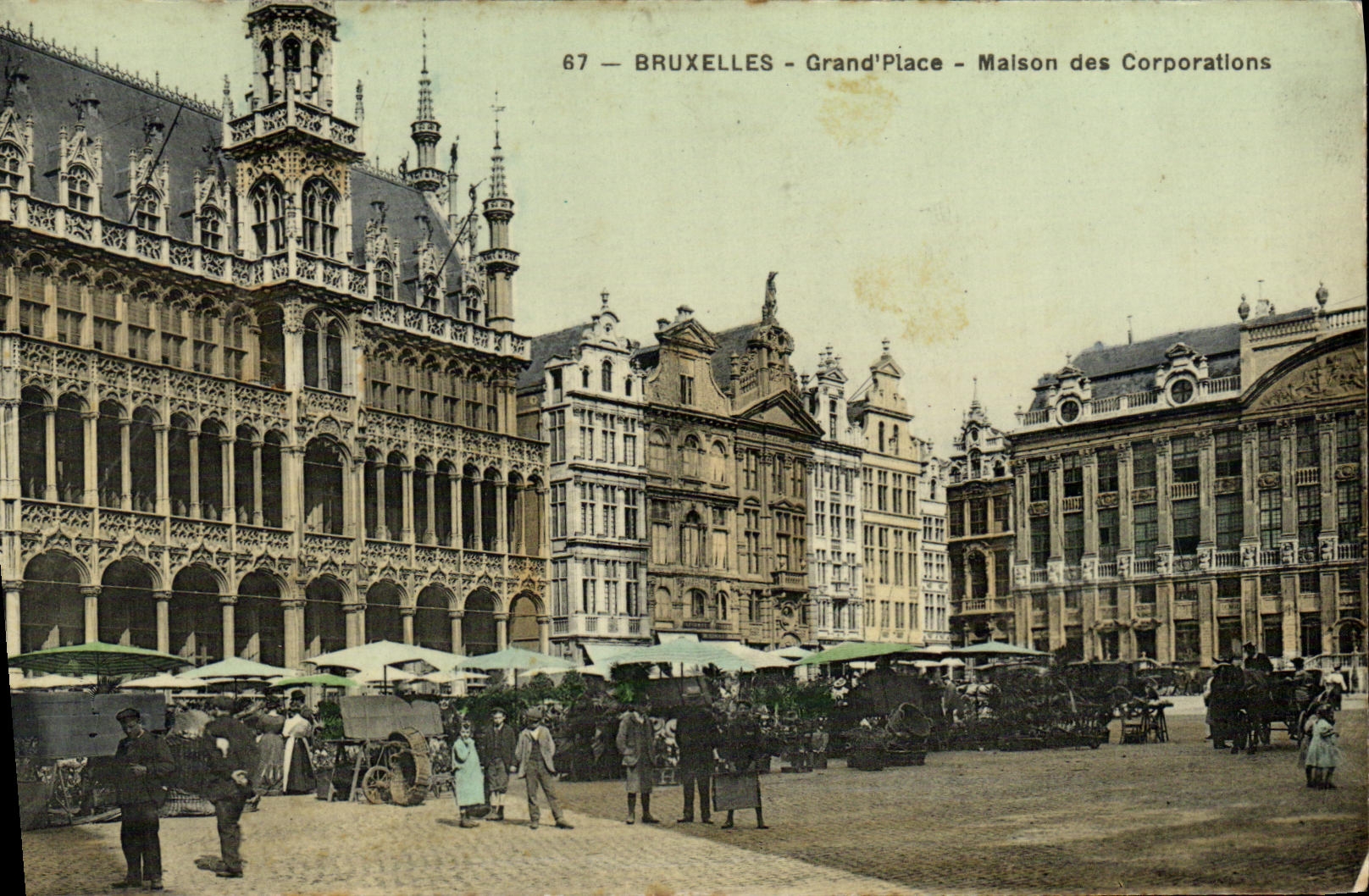 Lugares magníficos Maison de Bruselas de la POSTAL de la VENDIMIA de las corporaciones de Marche