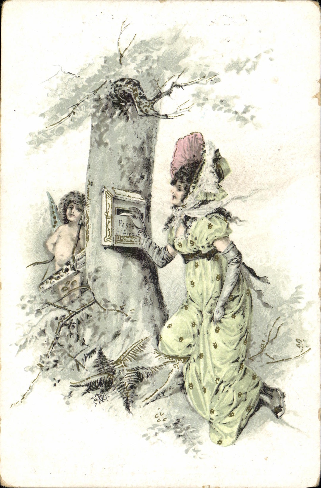 CPA Fantaisie Femme Ange 