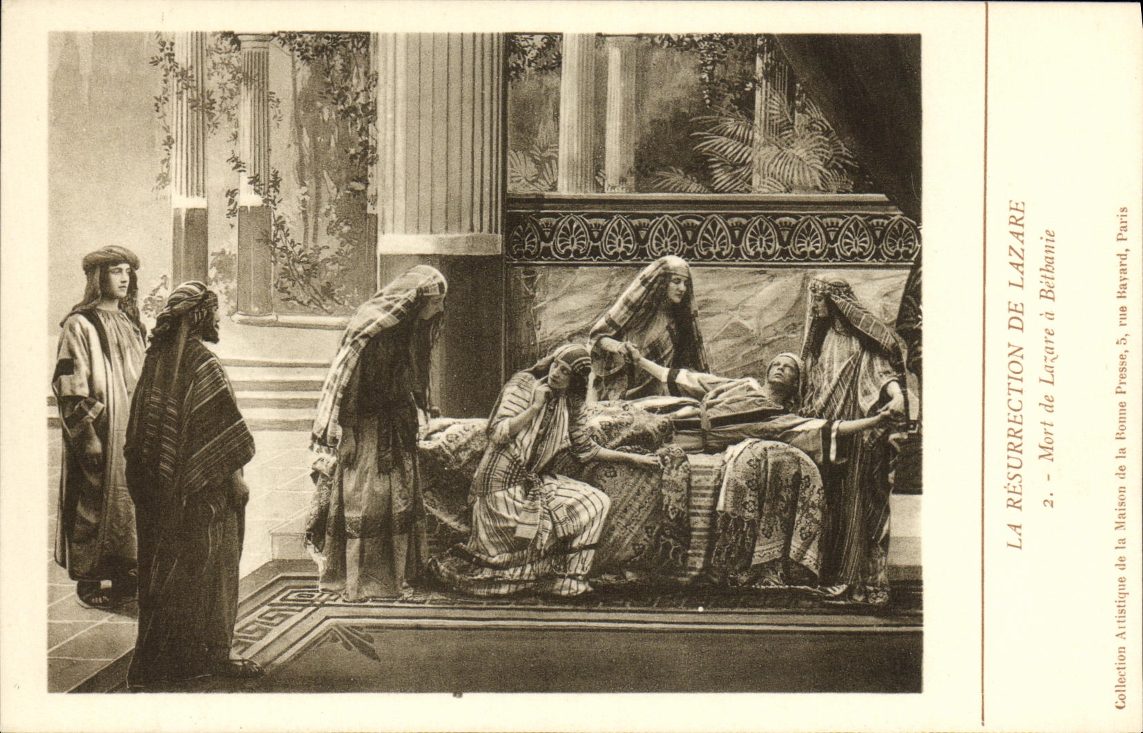 VINTAGE POSTCARD Resurrection of Lazare Mort of Lazare has Bethanie