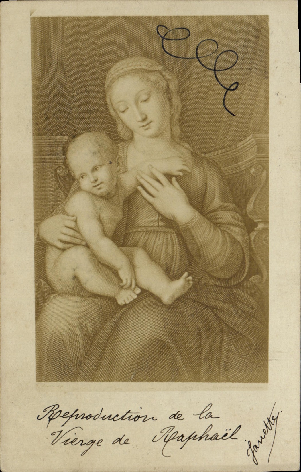 VINTAGE POSTCARD Virgin of Raphael