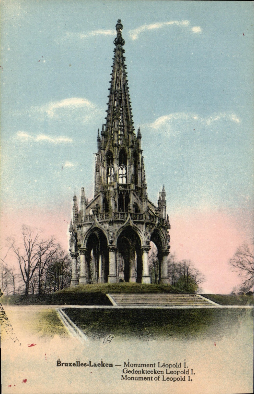 Monumento Leopold I de Bruselas Laeken de la POSTAL de la VENDIMIA