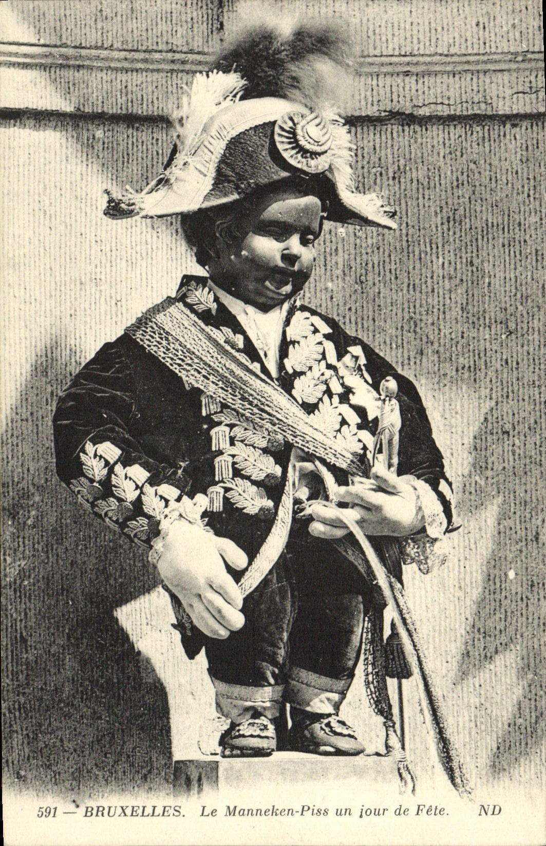 La POSTAL Bruselas de la VENDIMIA manneken peor un feastday