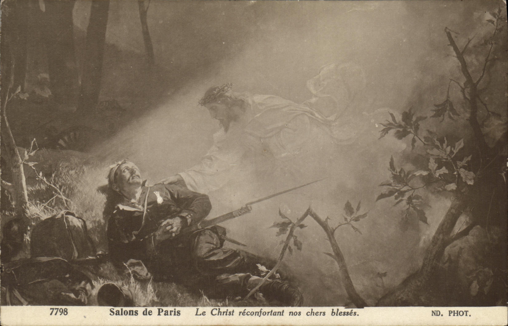 VINTAGE POSTCARD Salons of Paris Christ comforting our expensive wound