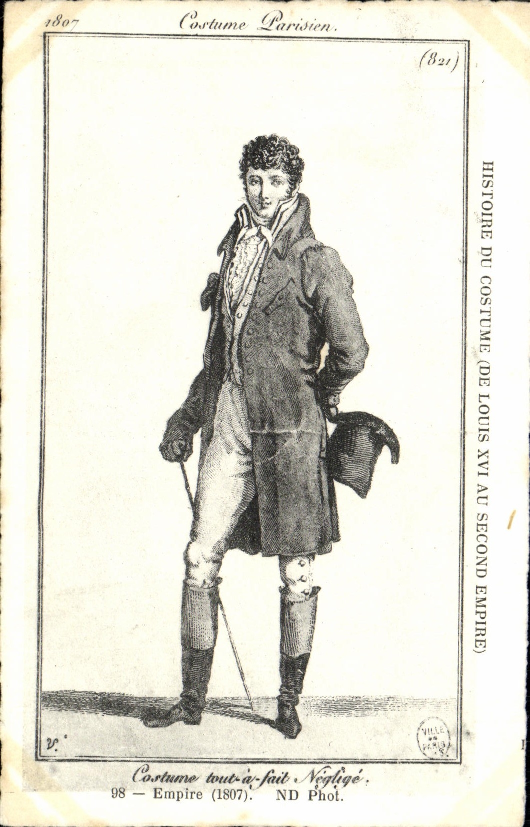 VINTAGE POSTCARD Parisian Costume Worsens