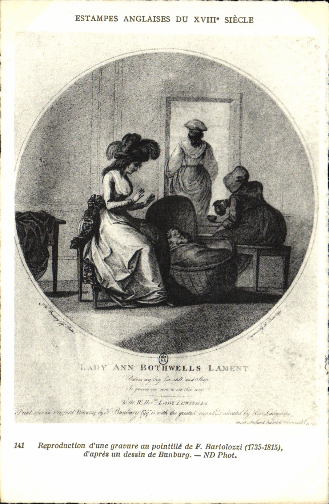 VINTAGE POSTCARD English Prints 18th Bartolozzi Bunbury