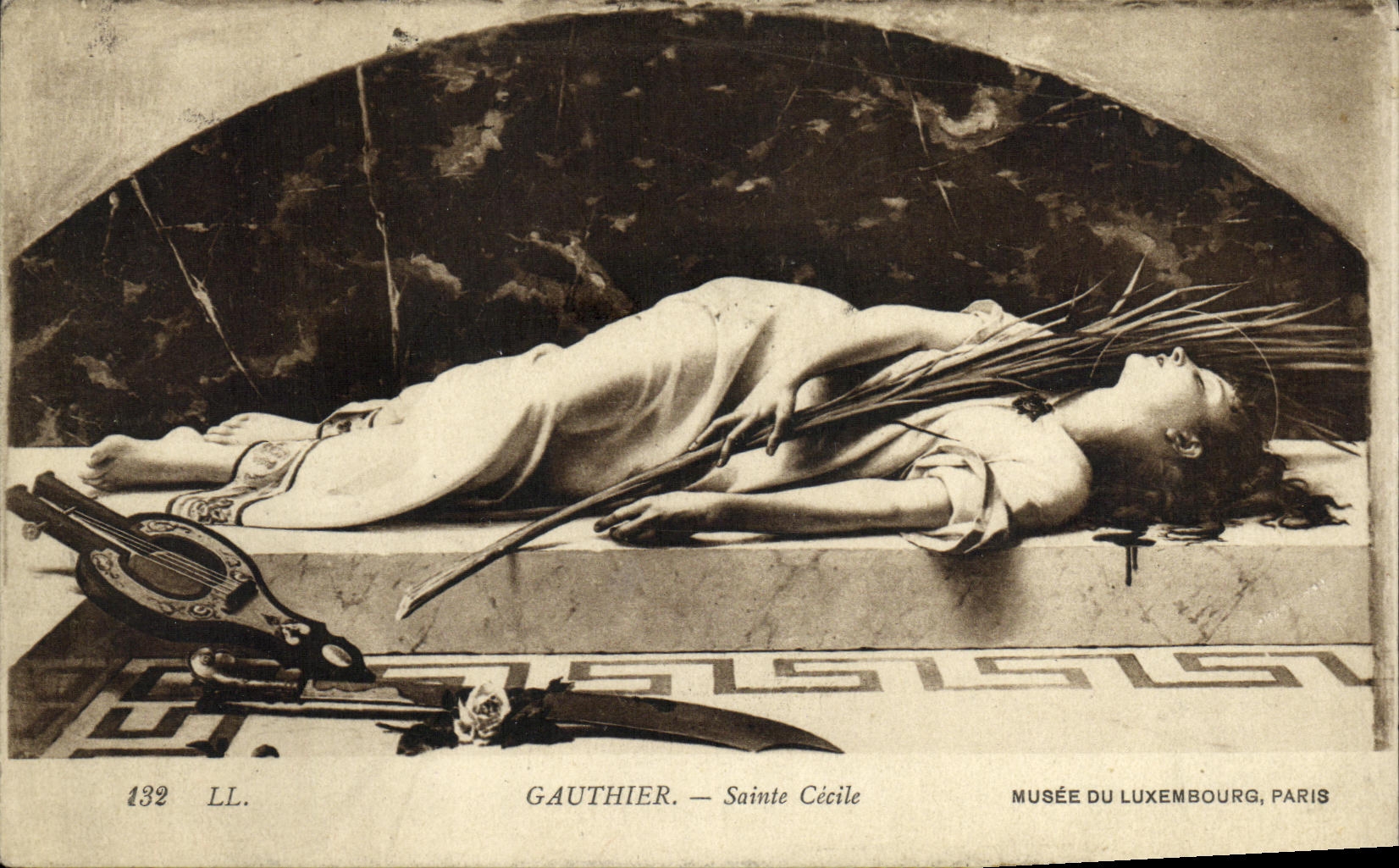 VINTAGE POSTCARD Gauthier Sainte Cecile Musee of Luxembourg Paris