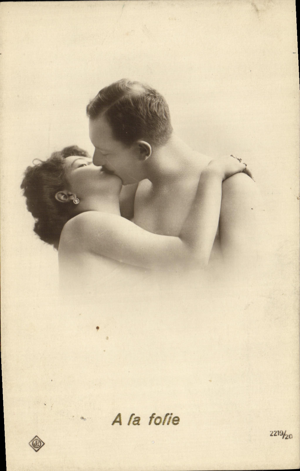 VINTAGE POSTCARD With the madness Woman