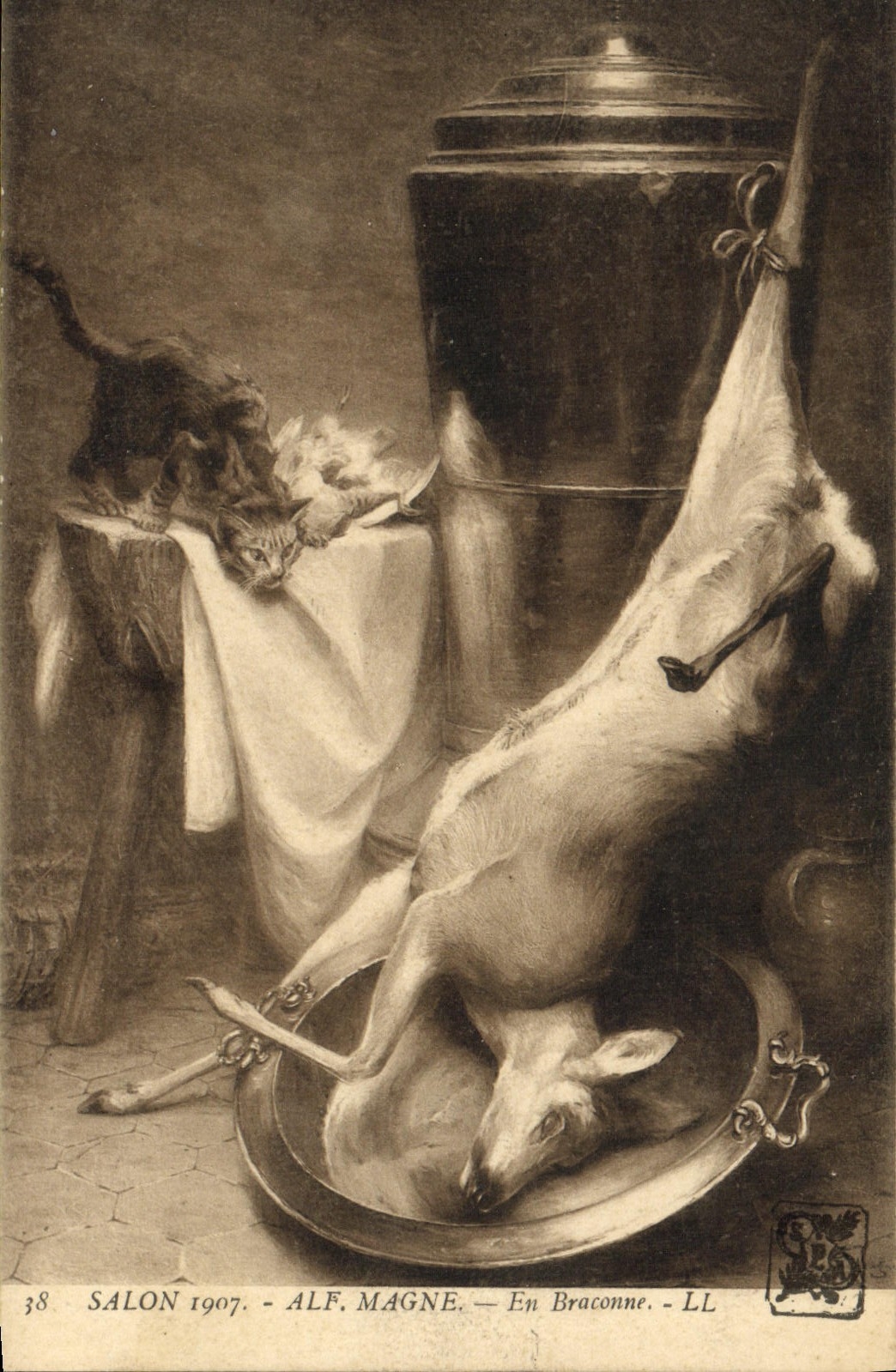 VINTAGE POSTCARD Salon 1907 Germany In Braconne Chat Drives out