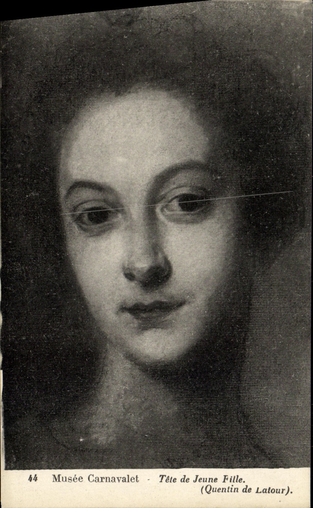VINTAGE POSTCARD Museum Carnavalet Head of jeuen girl Quentin de Latour
