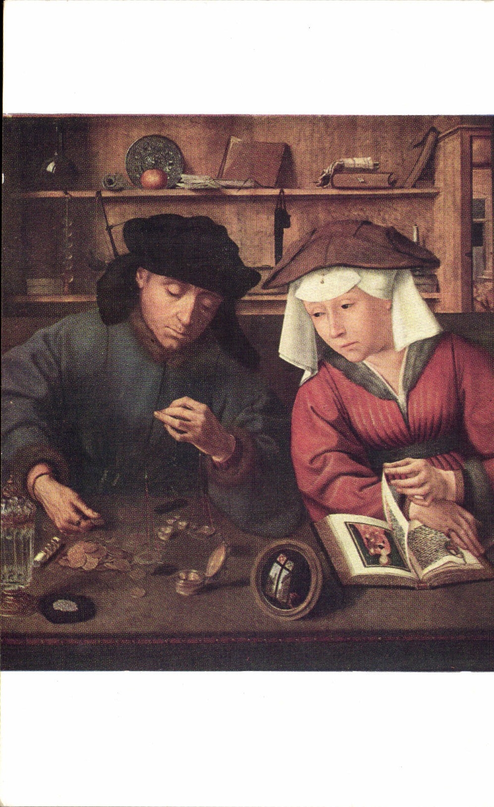 VINTAGE POSTCARD Metsys the banker and his wife