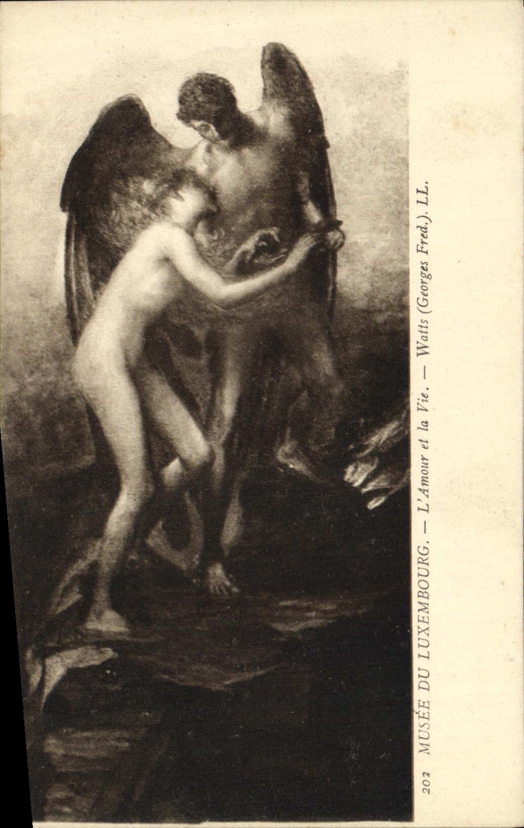 VINTAGE POSTCARD Museum of Luxembourg Paris love and the life Watts Georges Fred Angel