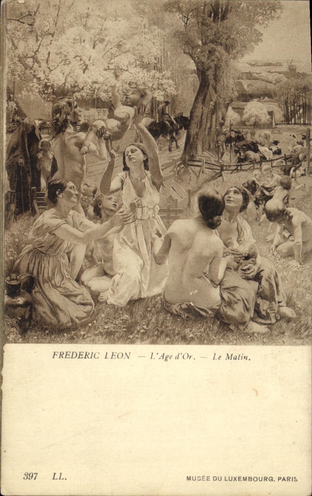 VINTAGE POSTCARD Frederic Leon the old one of gold the morning