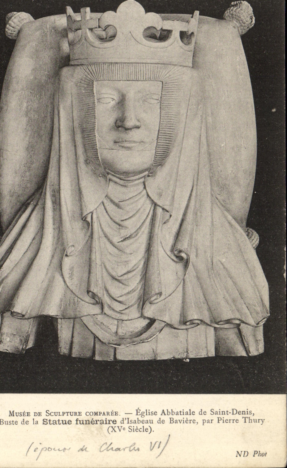 VINTAGE POSTCARD Fantasy Abbey church of Saint Denis Isabeau of Bavaria Pierre Thury