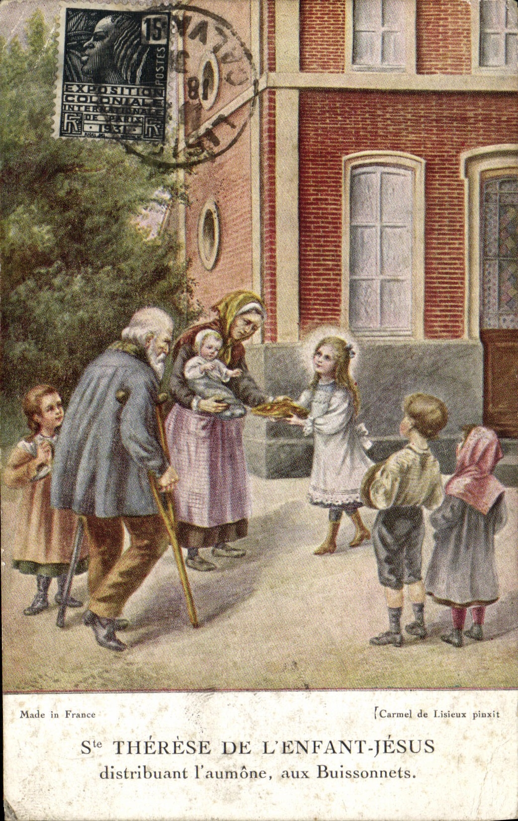 VINTAGE POSTCARD Fantasy co. Therese of the child Jesus Buissonnets Children