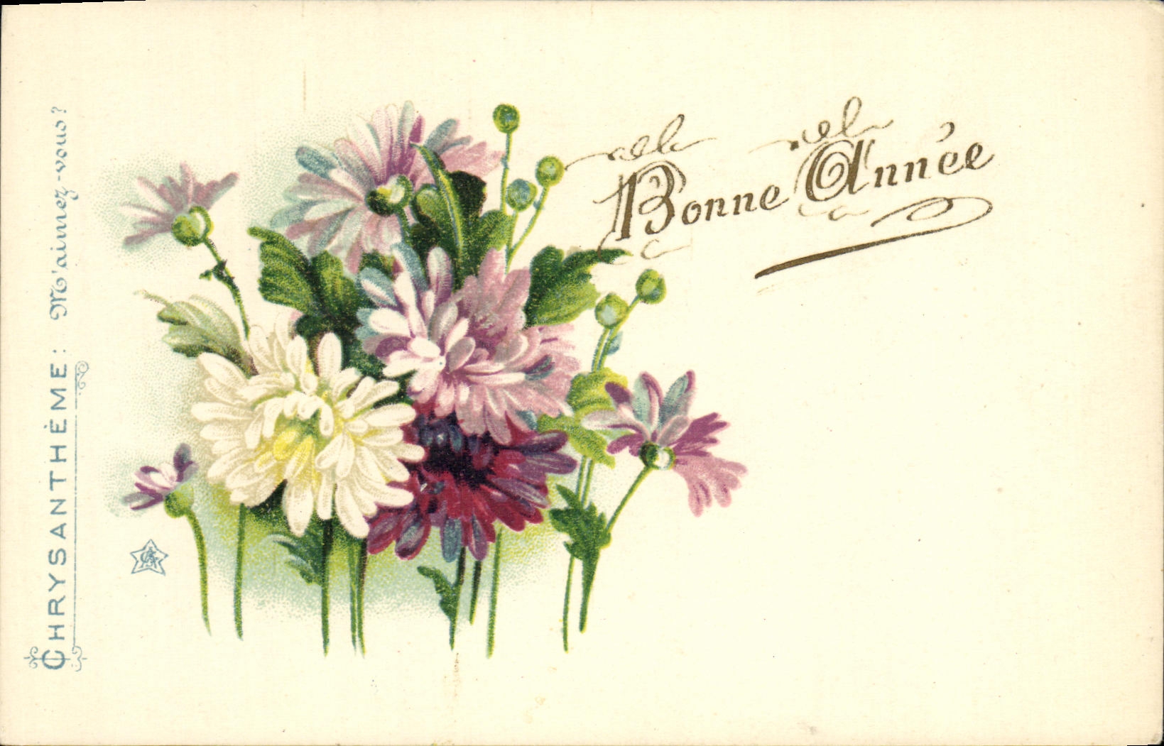 CPA Fantaisie Fleurs Chrysantheme