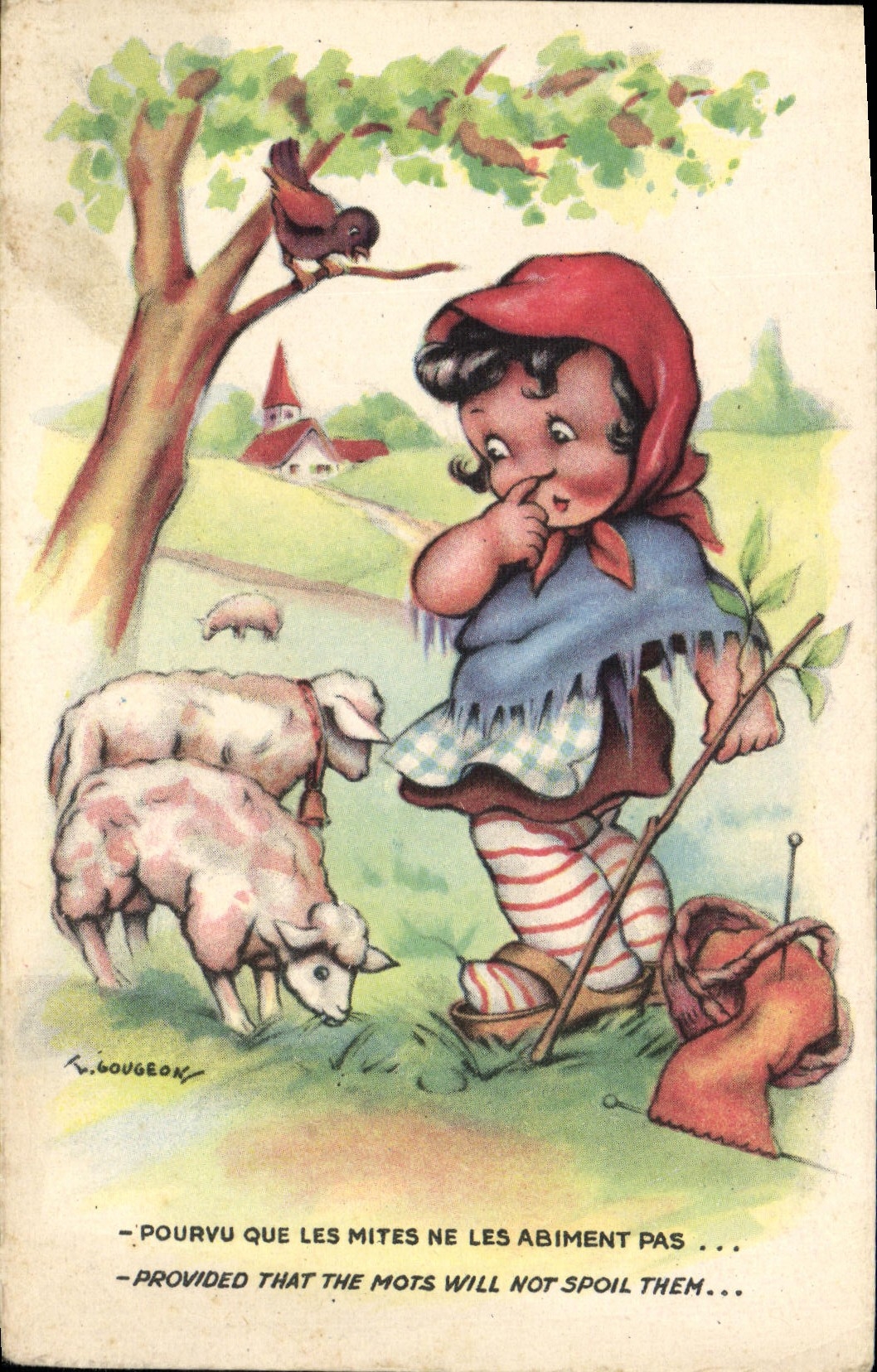 CPA Fantaisie Enfant Mouton 