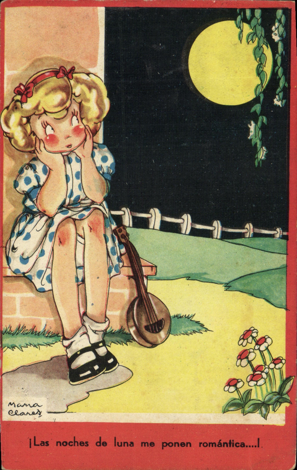 CPA Fantaisie Enfant Lune 