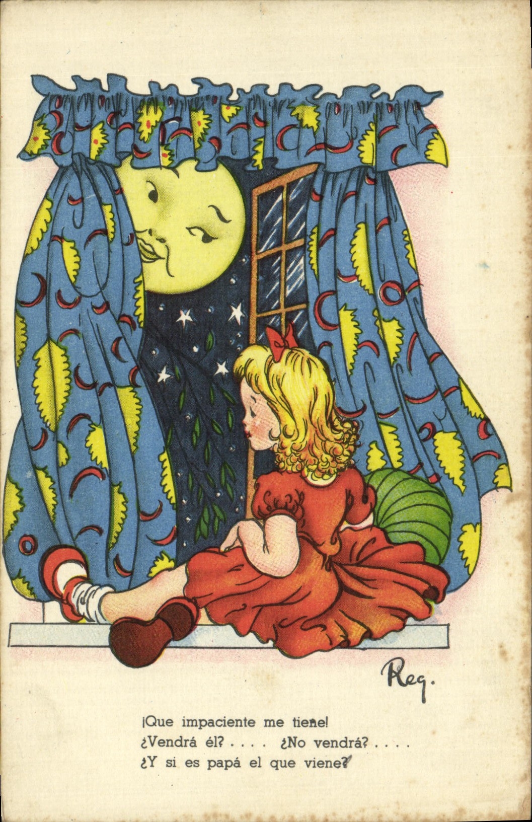 CPA Fantaisie Enfant Lune 