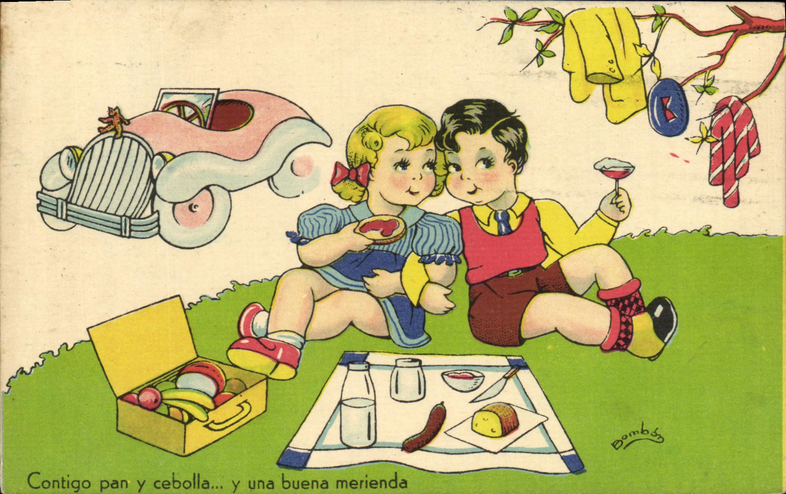 CPA Fantaisie Enfants Automobile 