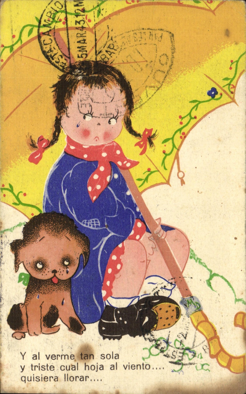 CPA Fantaisie Enfant Chien 