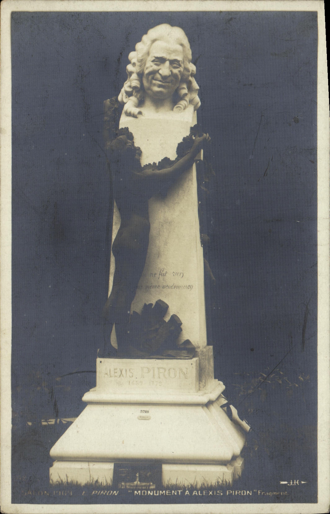 VINTAGE POSTCARD Piron Monument has Alexis Piron