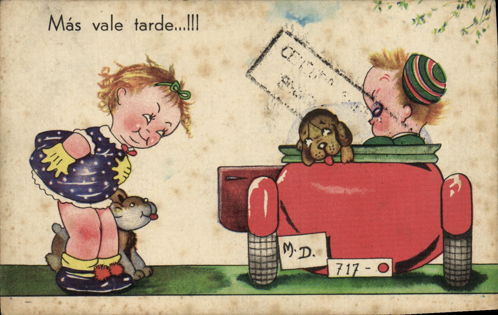 CPA Fantaisie Enfants Automobile 