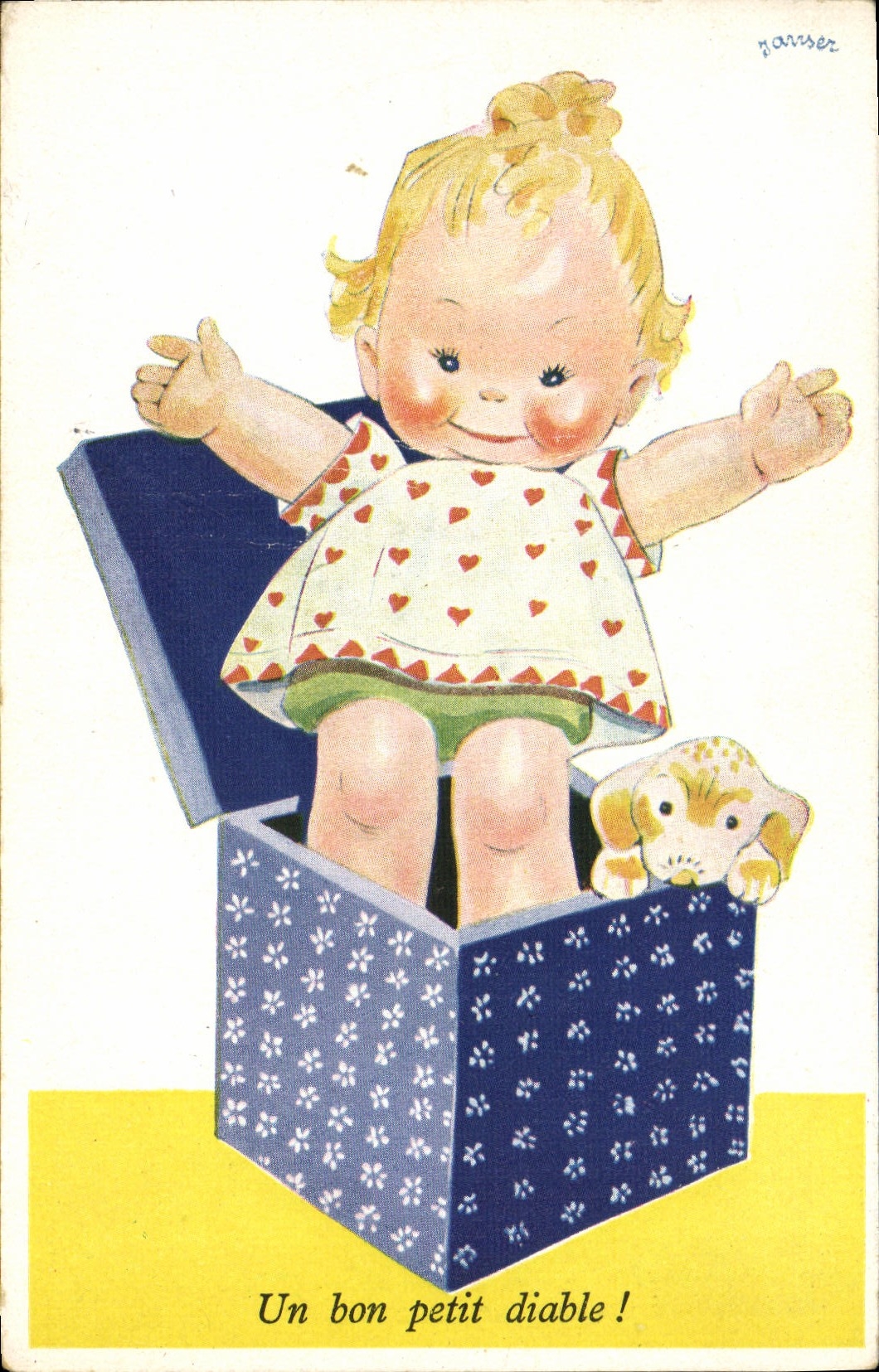 CPA Fantaisie Enfant Chien 