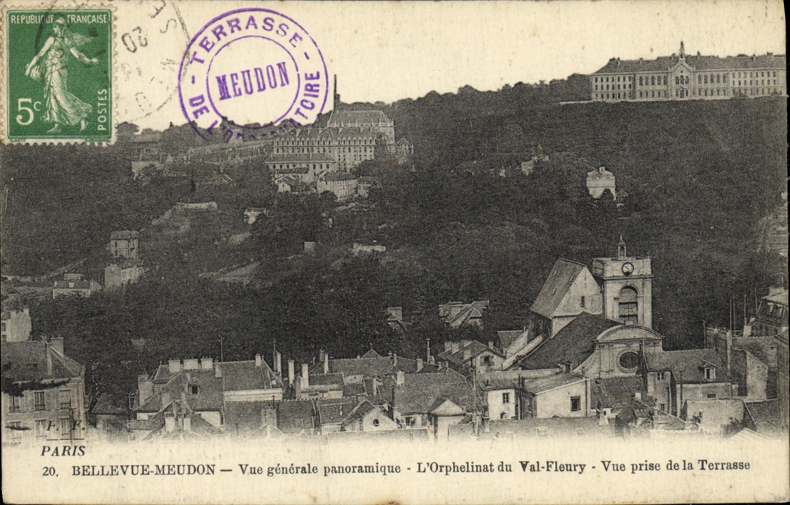 CPA Bellevue Meudon Vue generale panoramique Orphelinat du Val Fleury Vue prise de la terrasse