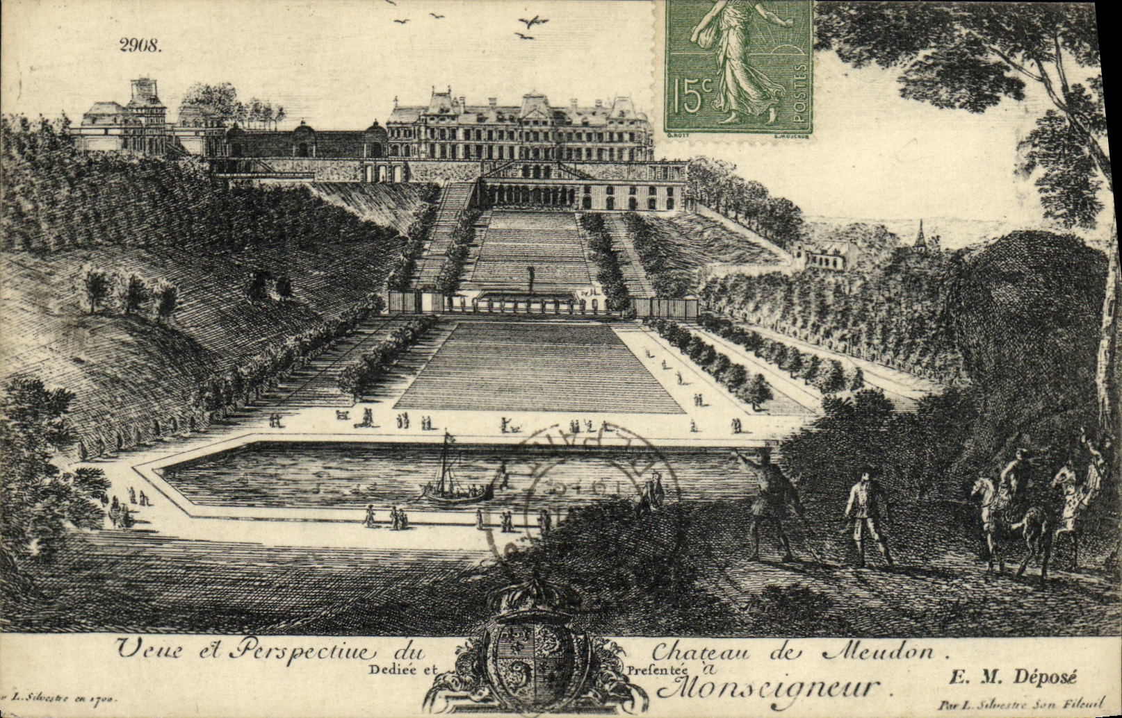 POSTAL de la VENDIMIA vista y perspectiva del castillo de Meudon