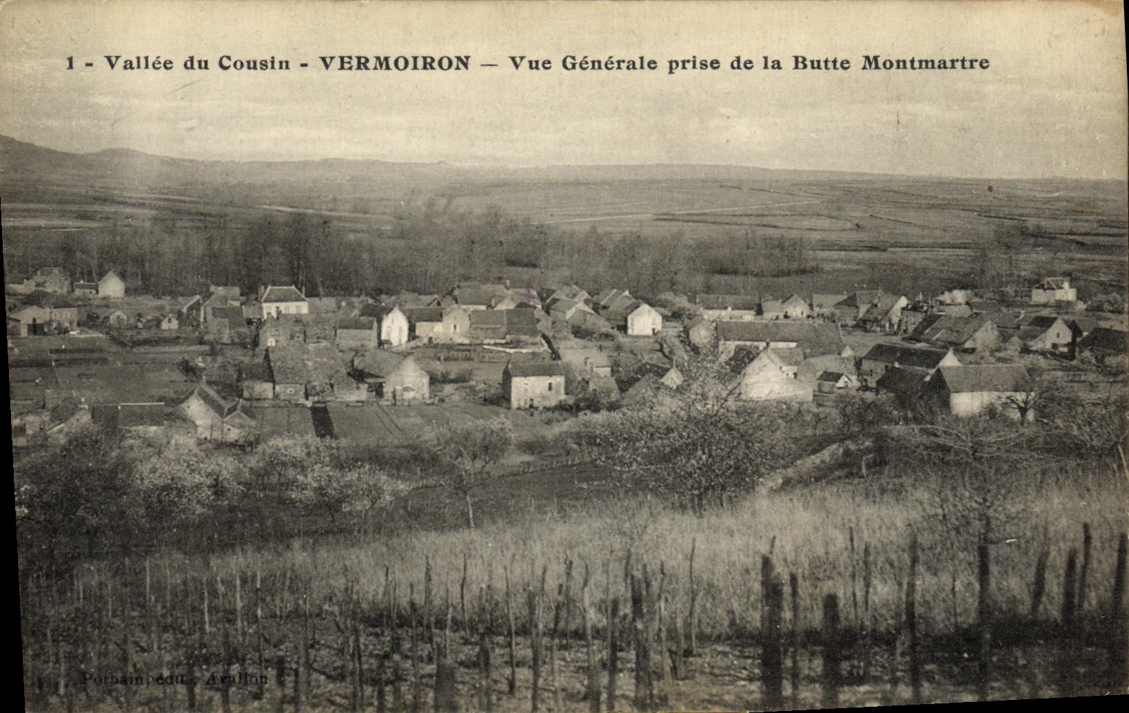 VINTAGE POSTCARD Valley of the Vermoiron Cousin View taken of the Montmartre Hillock