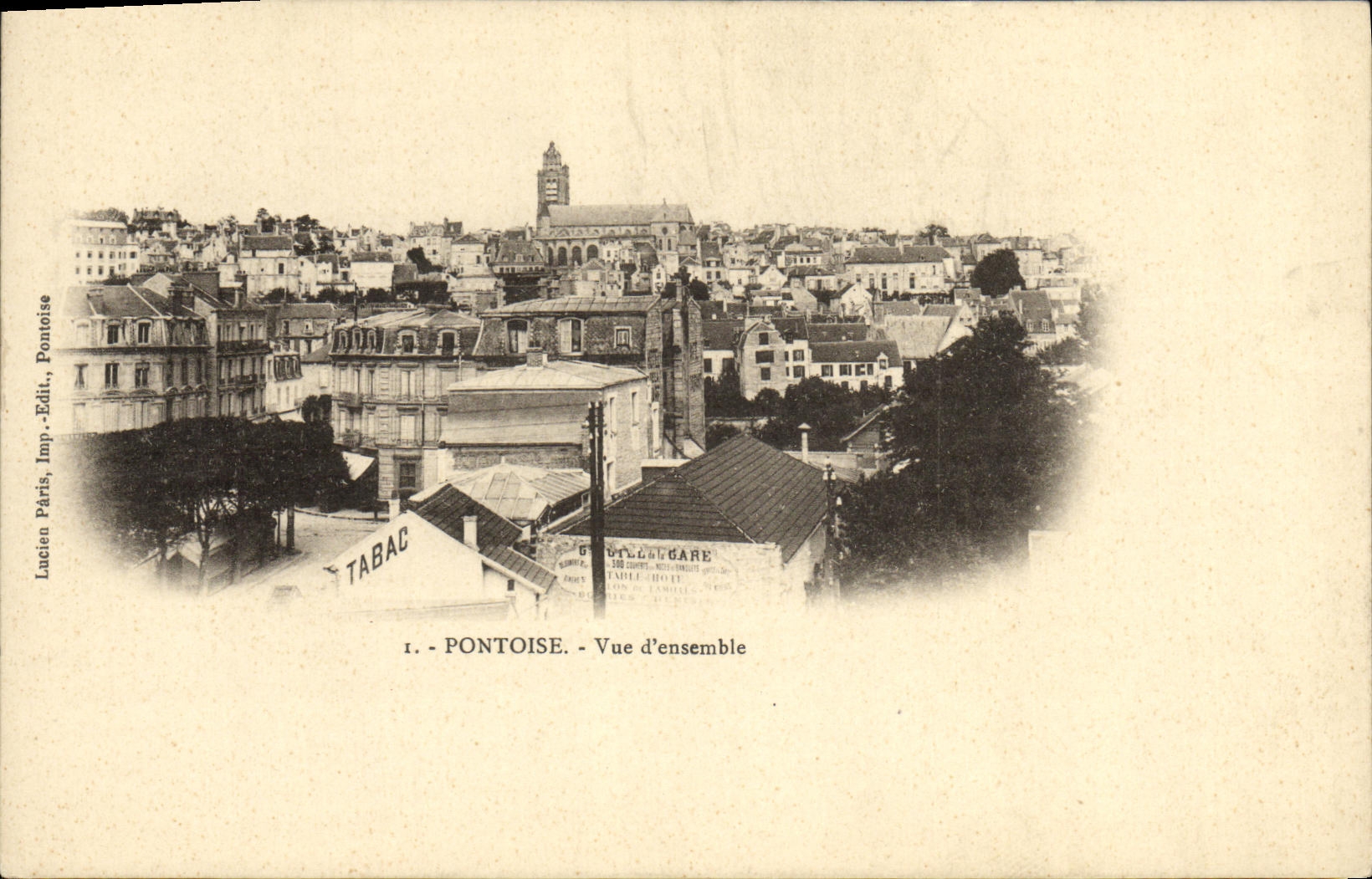 VINTAGE POSTCARD Pontoise Overall picture