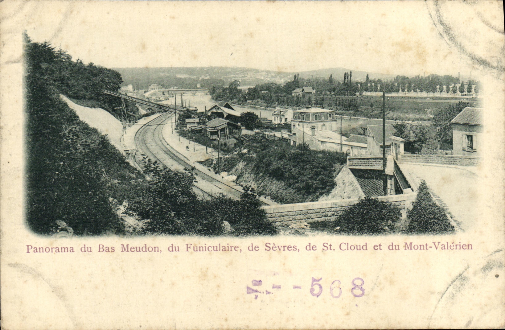 CPA Panoram du Bas Meudon du Funiclaire de Sevres de St Cloud et du Mont Valerien 