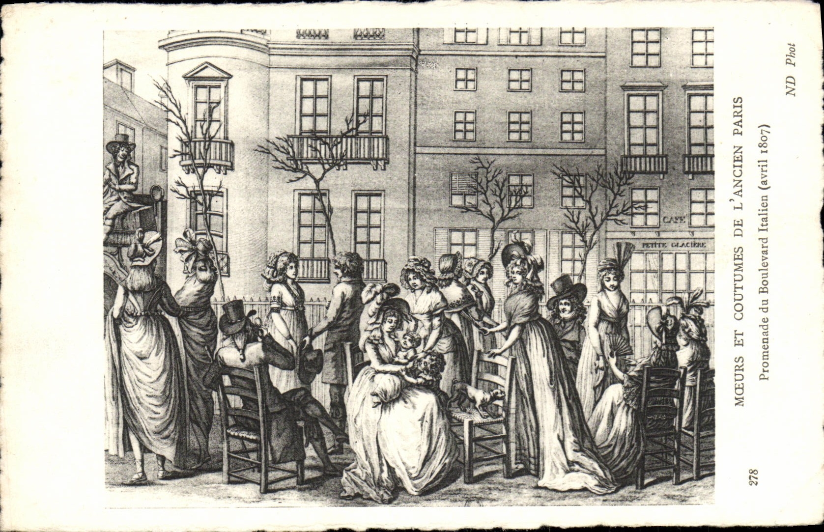 CPA Moeurs et Coutumes de l'Ancien Paris Promenade du boulevard Italien 1807