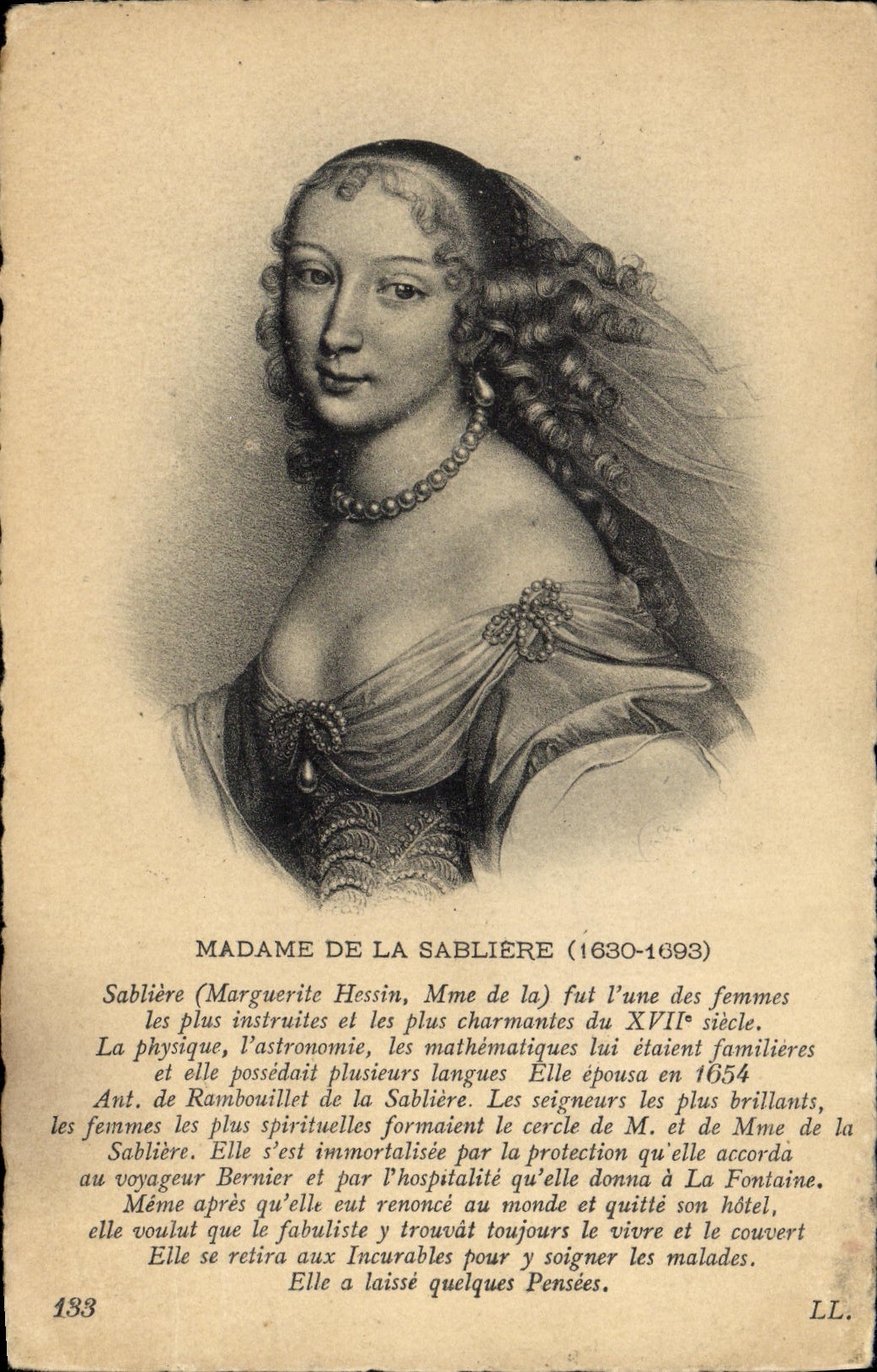 CPA Madame De La Sabliere 