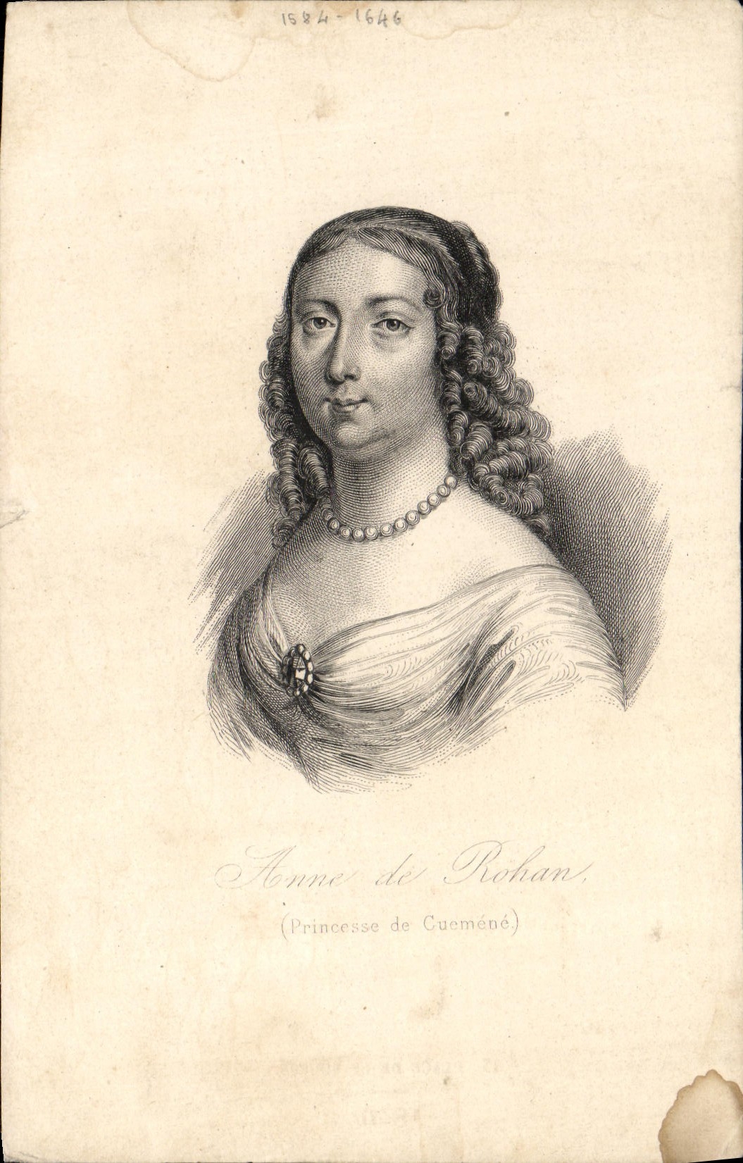 VINTAGE POSTCARD Anne de Rohan