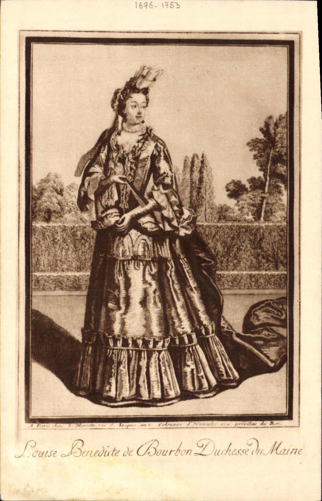 VINTAGE POSTCARD Louise Benedicte of Bourbon Duchess of Maine