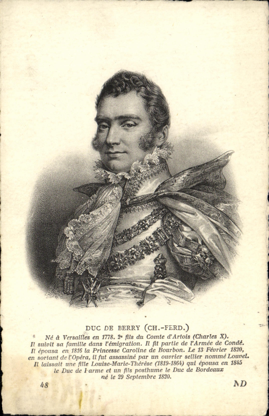 VINTAGE POSTCARD Duke of Berry