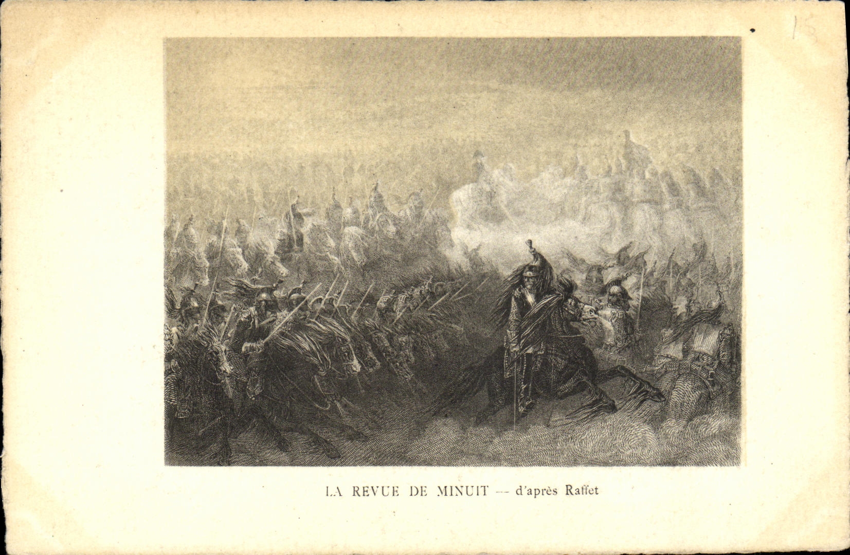 VINTAGE POSTCARD the review of midnight Raffet Militaria