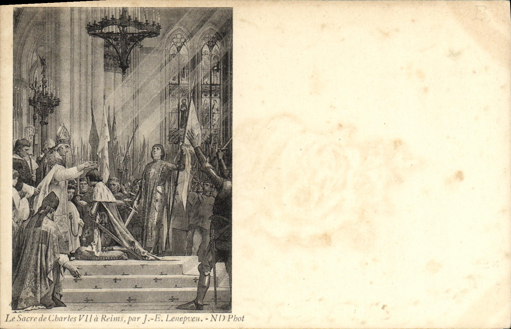 VINTAGE POSTCARD the sacring of Charles VII has Rheims Jeanne of arc