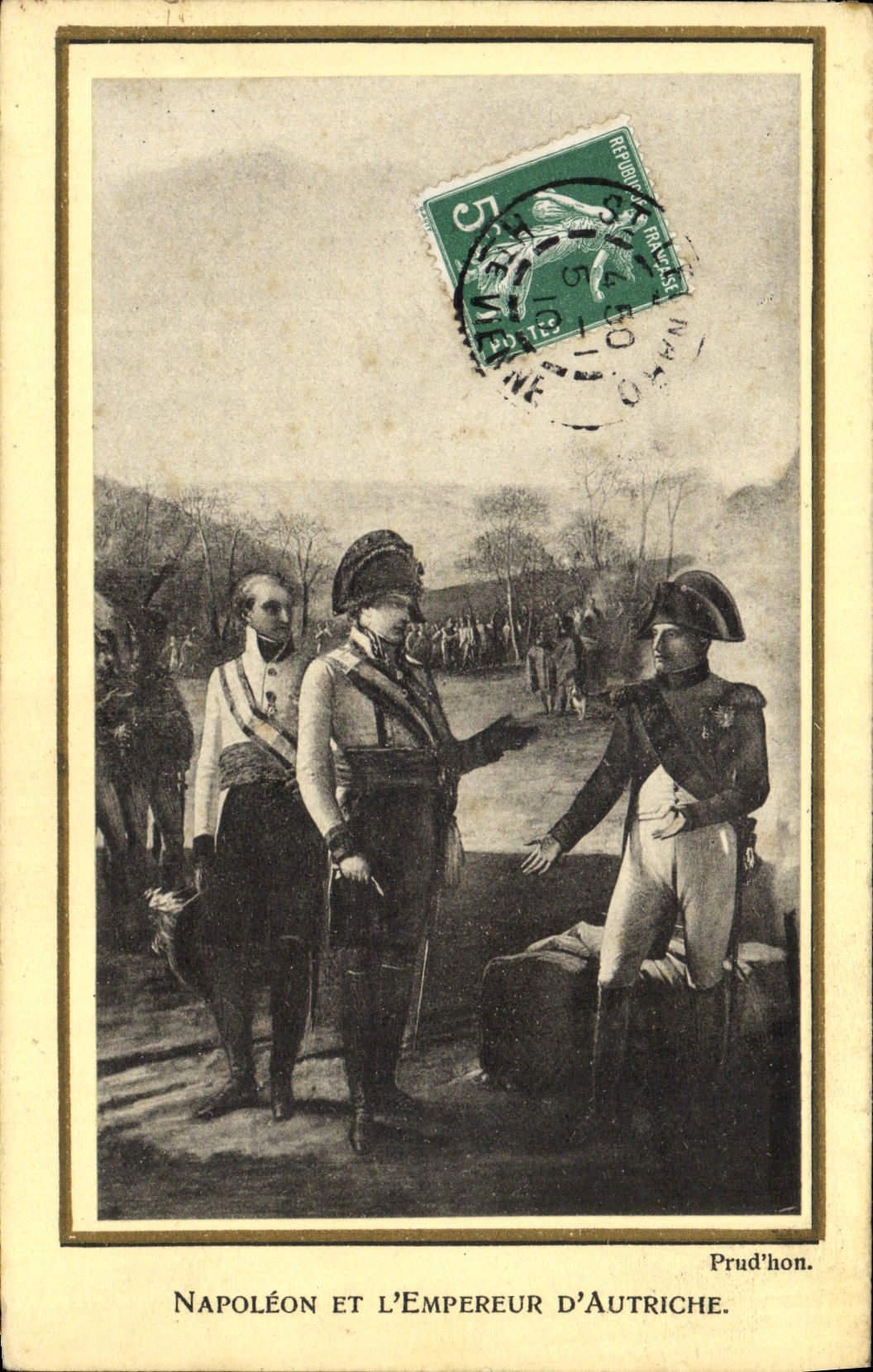 VINTAGE POSTCARD Napoleon and the emperor of Austria