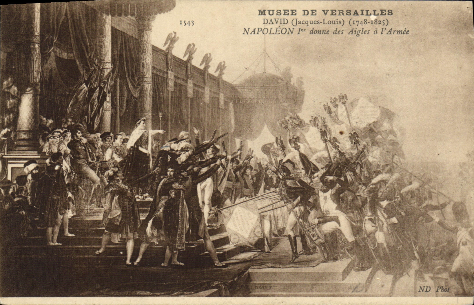 VINTAGE POSTCARD Napoleon 1st gives the eagles to the Musee army of Versailles