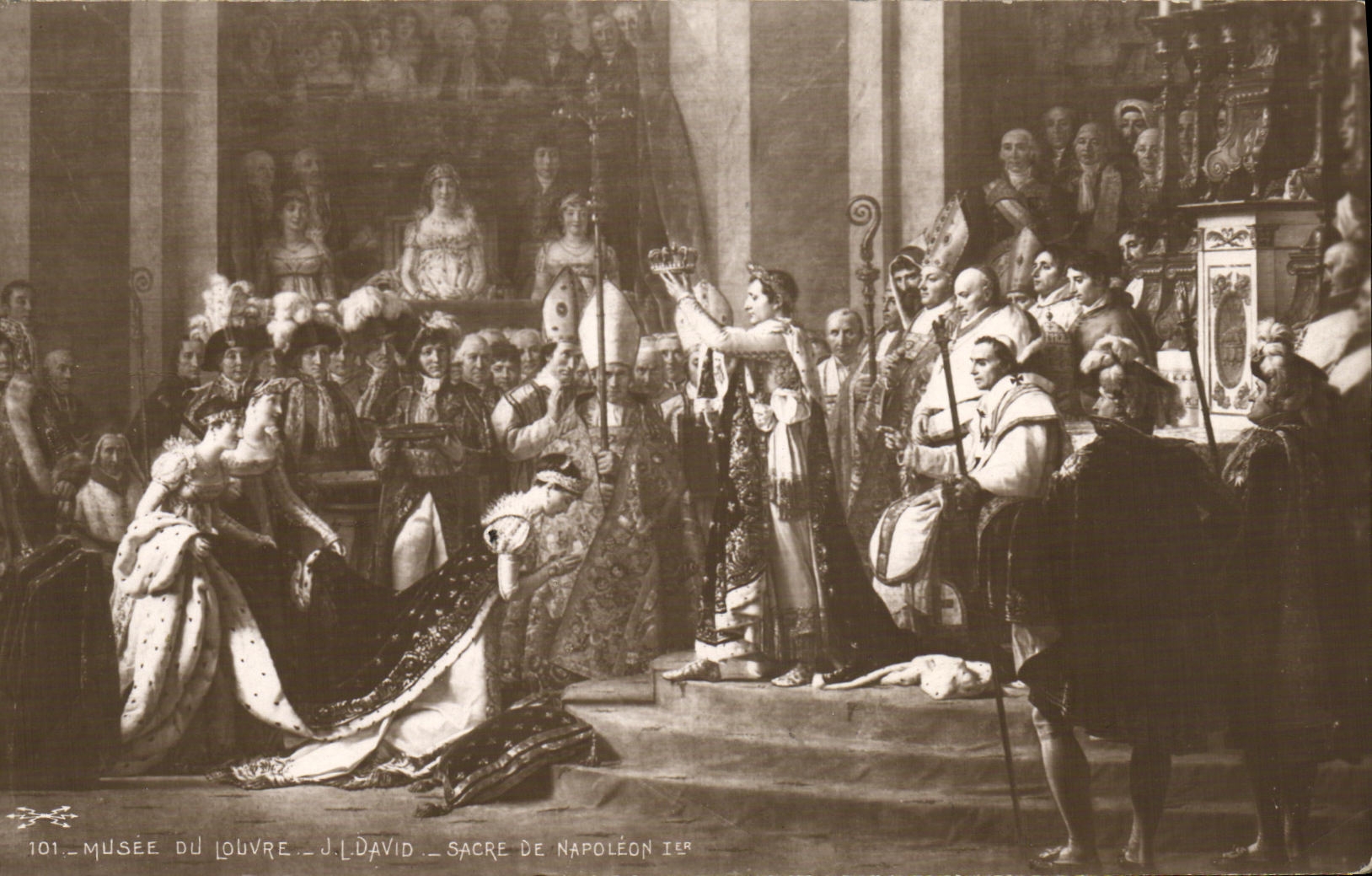 VINTAGE POSTCARD Napoleon Museum of Louvre Paris the sacring David