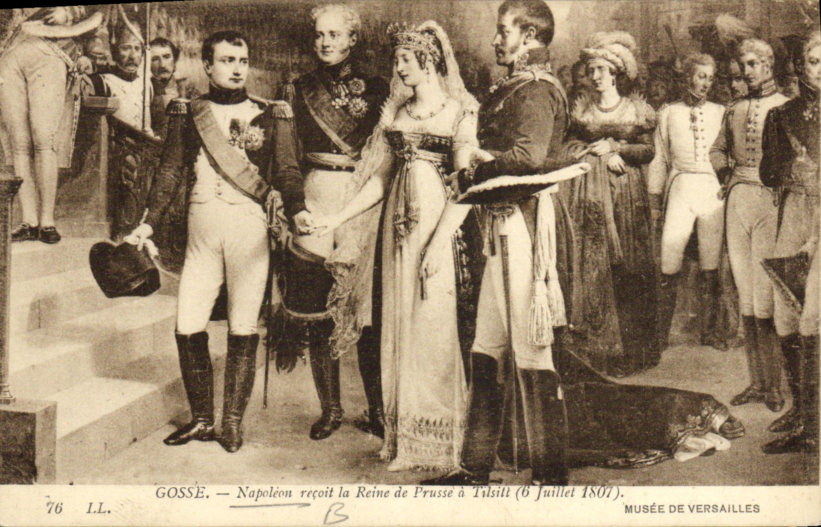 CPA Napoleon recoit la Reine de prusse a Tilsitt 6 juillet 1807 Versailles