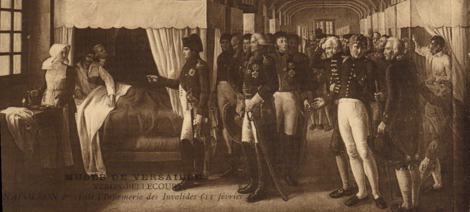 VINTAGE POSTCARD Napoleon Musee of Versailles Visits the infirmary of the Invalids