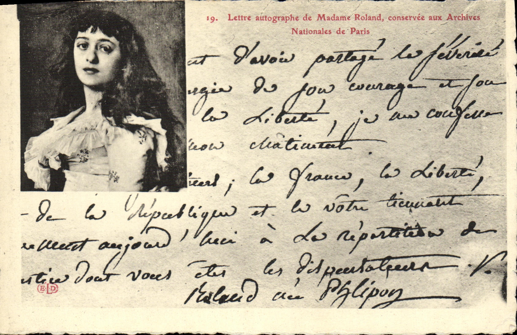 VINTAGE POSTCARD Letter of Mrs Roland