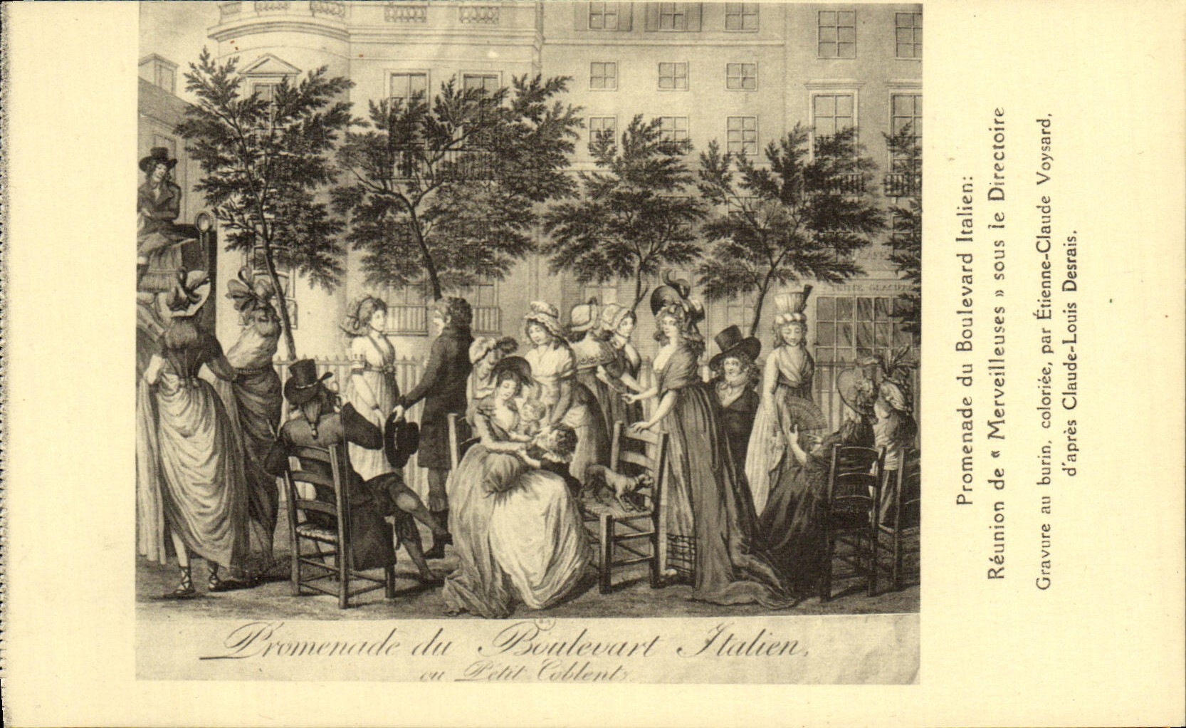 VINTAGE POSTCARD Revolution Walk the Marvellous ones under the Directory